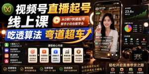 视频号直播起号线上课,吃透算法弯道超车(2026年6月)-优品网赚资源库