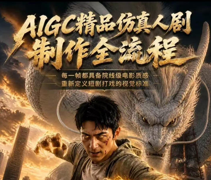 AIGC精品仿真人剧豢龙人全流程制作解析2026，国风仿真人创作+打斗剧情+人设编排，一站式AI短剧入门-优品网赚资源库