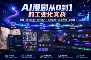 AI漫剧从0到1的工业化实战,覆盖“选本改编—美术资产—视频生成—后期剪辑”全链路(更新6月)-优品网赚资源库