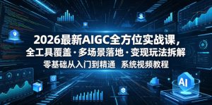 2026最新AIGC全方位实战课，全工具覆盖・多场景落地・变现玩法拆解，零基础从入门到精通系统视频教程-优品网赚资源库