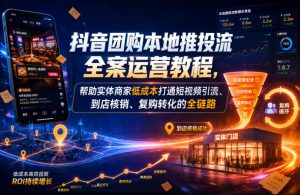 抖音团购本地推投流全案运营教程,帮助实体商家低成本打通短视频引流、到店核销、复购转化的全链路-优品网赚资源库