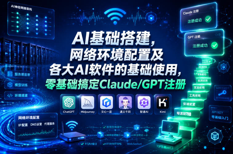 AI基础搭建，网络环境配置及各大AI软件的基础使用，零基础搞定Claude/GPT注册-优品网赚资源库