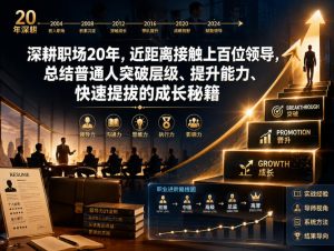 付费文章:深耕职场20年,近距离接触上百位领导,总结普通人突破层级、提升能力、快速提拔的成长秘籍(全网独家干货)-优品网赚资源库