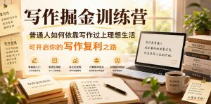 写作掘金训练营,普通人如何依靠写作过上理想生活,可开启你的写作复利之路(更新6月)-优品网赚资源库