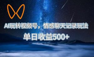 AI玩转视频号,情感聊天记录玩法,单日收益500+【揭秘】-优品网赚资源库
