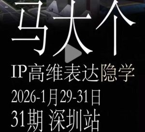 马大个《IP高维表达》全套12800线下大课笔记，手把手教你打造个人IP-优品网赚资源库