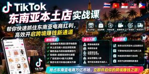TikTok东南亚本土店实战课，帮你快速抓住东南亚电商红利，高效开启跨境賺钱新通道-优品网赚资源库