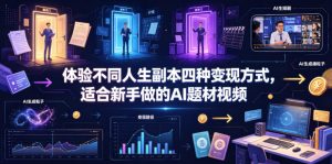 体验不同人生副本四种变现方式，适合新手做的AI题材视频-优品网赚资源库