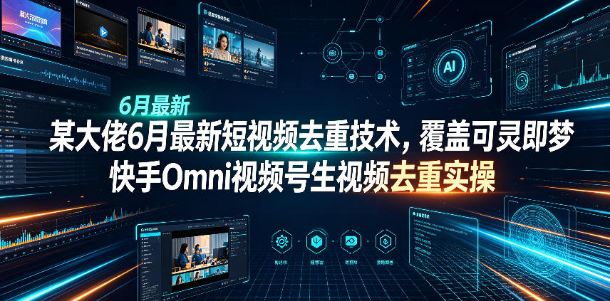 某大佬6月最新短视频去重技术，覆盖可灵即梦快手Omni视频号生视频去重实操-优品网赚资源库