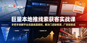 巨量本地推线索获客实战课，手把手拆解平台流量底层规则，解决门店缺客源、广告投放成本高、留资转化差等痛点-优品网赚资源库