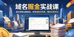 域名交易掘金实战课，低价收购过期域名，并快速高价转售，賺取丰厚利润【原创双语字幕】-优品网赚资源库