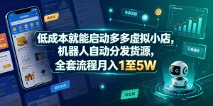 低成本就能启动多多虚拟小店，机器人自动分发货源，全套流程月入1至5W-优品网赚资源库
