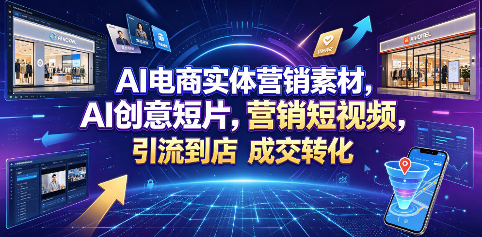 AI电商实体营销素材，AI创意短片，高效打造营销短视频，轻松引流到店，稳定提升门店客流与成交转化-优品网赚资源库