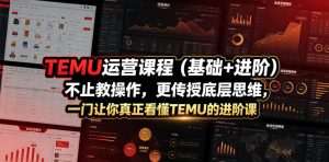 TEMU运营课程（基础+进阶），不止教操作，更传授底层思维，一门让你真正看懂TEMU的进阶课-优品网赚资源库
