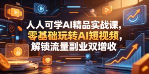 人人可学AI精品实战课,零基础玩转AI短视频,解锁流量副业双增收-优品网赚资源库