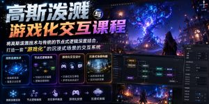 高斯泼溅与游戏化交互课程，将高斯泼溅技术与传统的节点式逻辑深度结合，打造一套“游戏化”的沉浸式场景的交互系统-优品网赚资源库