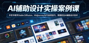 AI辅助设计实操案例课，手把手教学Stable Diffusion、Midjourney与PS协同技巧，掌握前沿AI辅助设计技术-优品网赚资源库