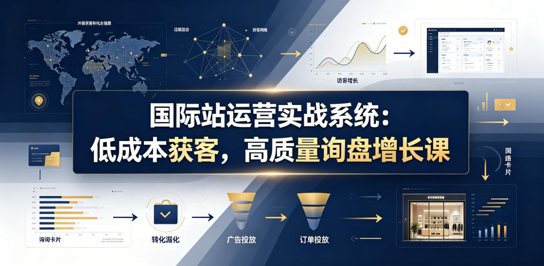 国际站运营实战系统：低成本获客，高质量询盘增长课（更新26年）-优品网赚资源库