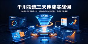 千川投流三天速成实战课|全域推流、云图精准人群、种草加热、素材诊断筛选全维度起量教程-优品网赚资源库