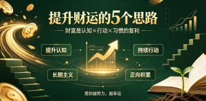 付费文章:提升财运的5个思路——财富是认知x行动x习惯的复利,愿你越努力,越幸运-优品网赚资源库
