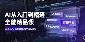 AI从入门到精通全能精品课|AI工具实操+爆款视频制作+剪辑特效+自媒体起号变现+职场高效赋能全教程-优品网赚资源库