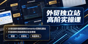 外贸独立站高阶实操课｜从域名服务器搭建到Elementor定制化建站，打造高转化询盘型独立站全教程-优品网赚资源库