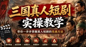 三国真人短剧实操教学,带你一步步掌握真人短剧的实战方法-优品网赚资源库