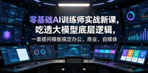 零基础AI训练师实战课,吃透大模型底层逻辑,一套提问模板搞定办公、商业、自媒体、设计、生活全场景AI落地应用-优品网赚资源库