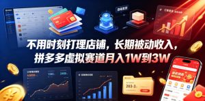 不用时刻打理店铺，长期被动收入，拼多多虚拟赛道月入1W到3W【揭秘】-优品网赚资源库