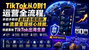 TikTok从0到1运营全流程,手把手教你避开合规陷阱,掌握流量变现核心技能,快速落地TikTok出海生意(更新7月)-优品网赚资源库