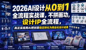 2026AI设计从0到1全流程实战课,不拼画功,设计IP全流程,真正实现用AI把创意稳定转化为商业化设计成果-优品网赚资源库