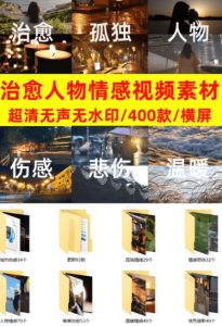 爆款短视频常用视频素材!抖音治愈伤感人物情感视频素材,400款合集,无声无水印,视频感氛围拉满-优品网赚资源库