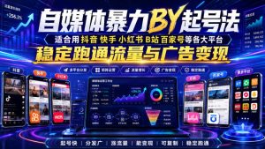 自媒体暴力搬运起号法,适合用抖音快手小红书B站百家号等各大平台,稳定跑通流量与广告变现-优品网赚资源库